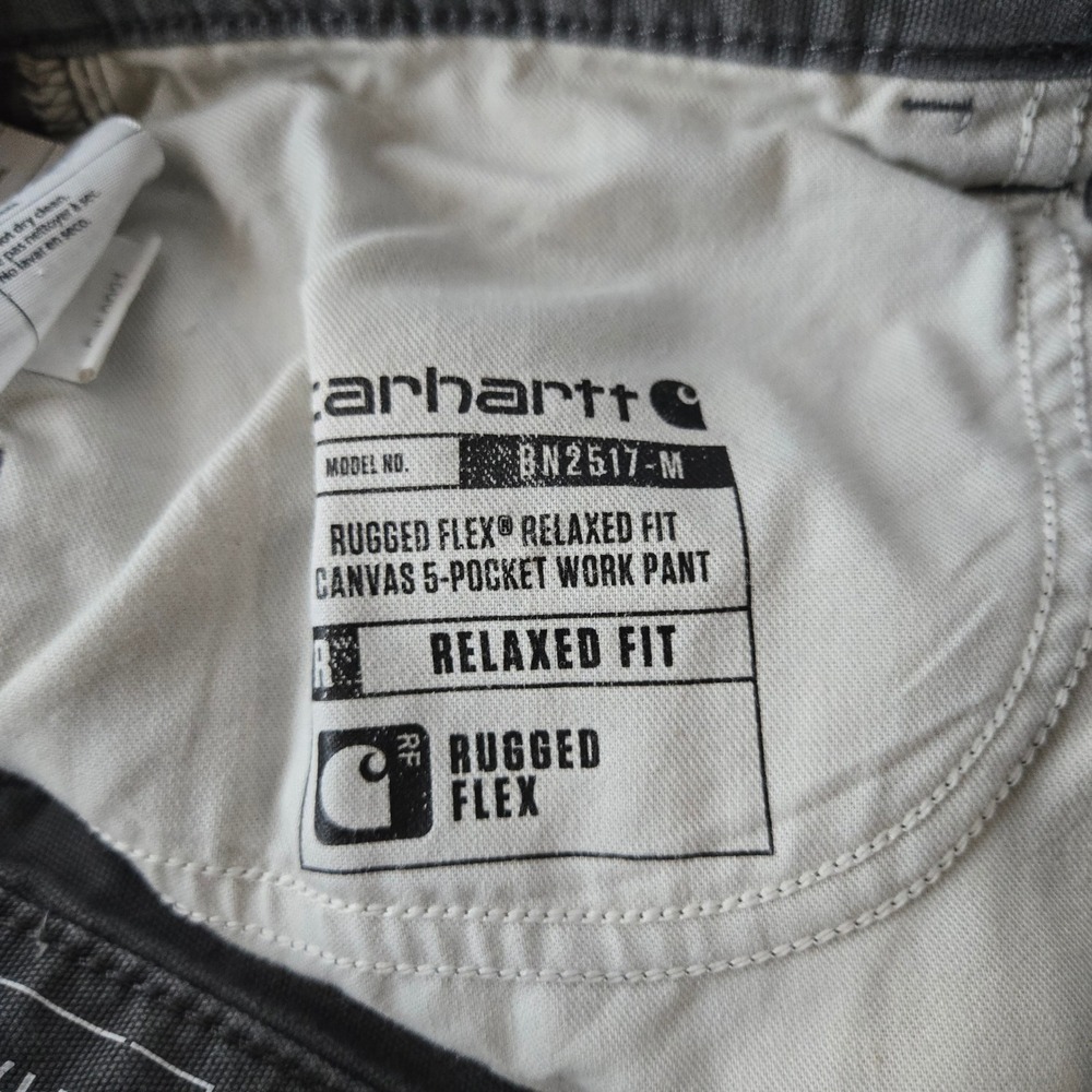 Carhartt Mens Gray Rugged Flex Relaxed Fit Canvas Work Pants 33x30 Gorp Street - Picture 6 of 12